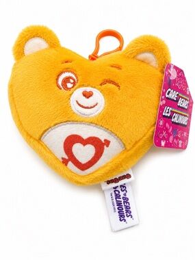 CARE BEARS NWT Orange Heart Backpack Clip Plush Keychain Collectible Stuffies